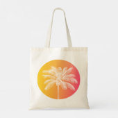 Tropisch-witte palmboomzonsondergang tote bag (Achterkant)