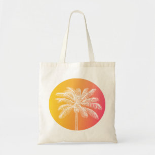 Tropisch-witte palmboomzonsondergang tote bag