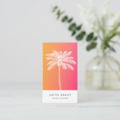 Tropisch-witte palmboomzonsondergang visitekaartje (Staand voorkant)