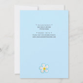 Tropisch, witte Plumeria op blauw, bloemmotief, tr Save The Date (Achterkant)