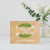 Tropisch Wreath Sandy Beach Weddenschap Bedankt Briefkaart (Staand voorkant)