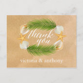 Tropisch Wreath Sandy Beach Weddenschap Bedankt Briefkaart (Voorkant)