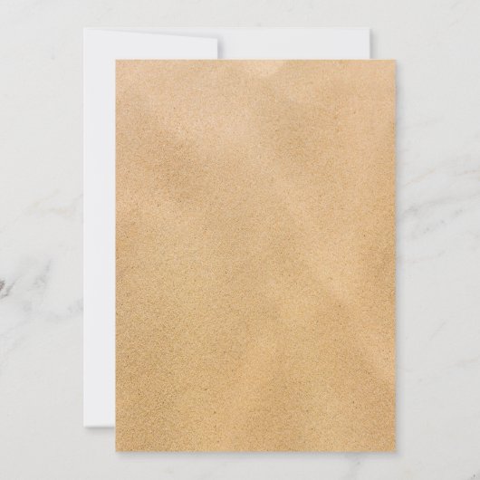 Tropisch Wreath Sandy Beach Wedding Kaart (Achterkant)