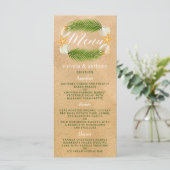 Tropisch Wreath Sandy Beach Wedding Menu (Staand voorkant)