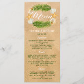 Tropisch Wreath Sandy Beach Wedding Menu (Voorkant)