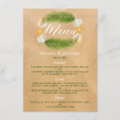 Tropisch Wreath Sandy Beach Wedding Menu (Voorkant)