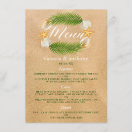 Tropisch Wreath Sandy Beach Wedding Menu