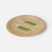 Tropisch Wreath Sandy Beach Wedding Papieren Bordje (Gekanteld)