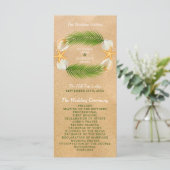 Tropisch Wreath Sandy Beach Wedding Programmakaart (Staand voorkant)