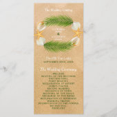 Tropisch Wreath Sandy Beach Wedding Programmakaart (Voorkant)