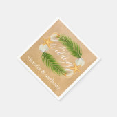Tropisch Wreath Sandy Beach Wedding Servet (Hoek)