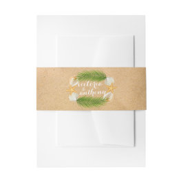 Tropisch Wreath Sandy Beach Wedding Uitnodigingen Wikkel