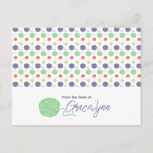 Tropisch Yarn Ball String Pattern Briefkaart (Voorkant)