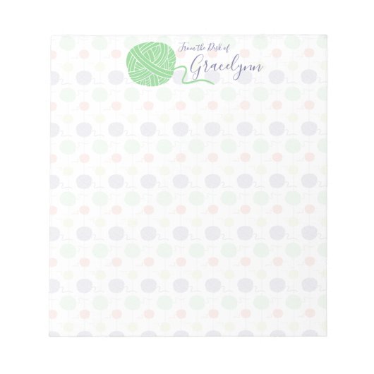 Tropisch Yarn Ball String Pattern Notitieblok (Voorkant)