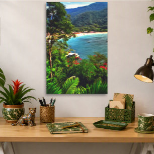 Tropisch Yelapa Mexico Strand Uitzicht 0828 Kunst Canvas Afdruk