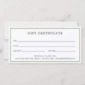 Tropisch Zakelijk Cadeaubon voor Palmblad Spa (Achterkant)