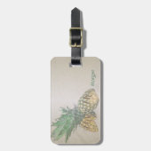 Tropisch ,Zand,Ananas-Personalisatie Bagagelabel (Voorkant verticaal)