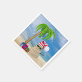 Tropisch zand Man Kerstmis met palmboom Servet (Hoek)