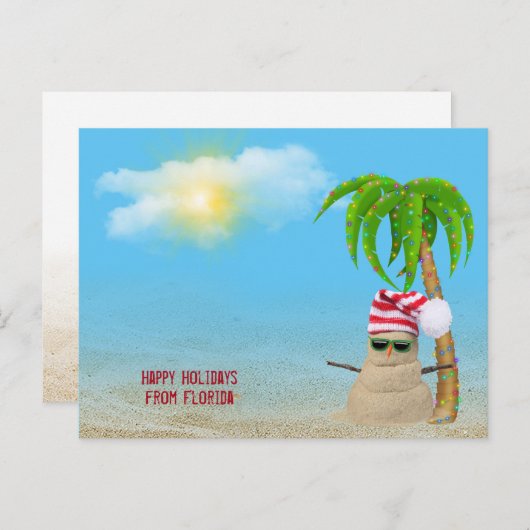 Tropisch zand Man met palmboom Briefkaart (Voorkant / Achterkant)