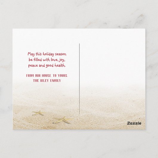 Tropisch zand Man met palmboom Briefkaart (Achterkant)