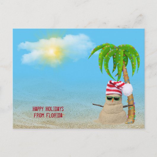 Tropisch zand Man met palmboom Briefkaart (Voorkant)