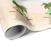 Tropisch zand Man met palmboom Cadeaupapier (Rol Hoek)