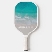 Tropisch Zand Strand Oceaan Hete buik Modern Pickleball Paddle (Achterkant)