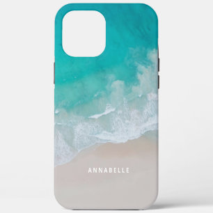 tropisch zand strand oceaan zonnig golven modern iPhone 12 pro max hoesje