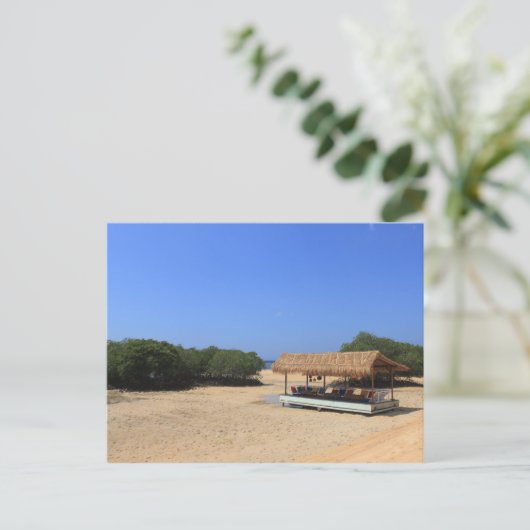 Tropisch zandstrand briefkaart (Staand voorkant)