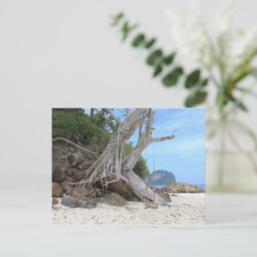 Tropisch zandstrand briefkaart (Staand voorkant)