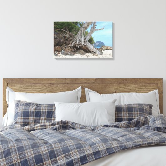 Tropisch zandstrand canvas afdruk (Insitu (Slaapkamer))