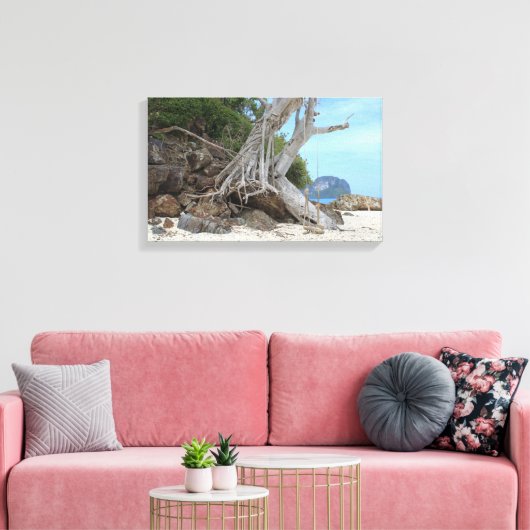 Tropisch zandstrand canvas afdruk (Insitu (Woonkamer))