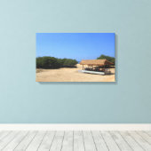 Tropisch zandstrand canvas afdruk (Insitu (Houten vloer))
