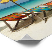 Tropisch zandstrand en zee van turkooizen. 2 poster (Hoek)