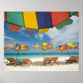 Tropisch zandstrand en zee van turkooizen. 2 poster (Voorkant)