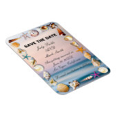 Tropisch zandstrand en zeeschelpen sparen de datum magneet (Rechterzijde)