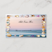 Tropisch zandstrand en zeeshells weddenschap plaatskaartje (Voorkant)