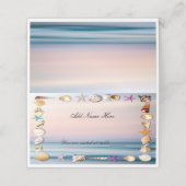 Tropisch zandstrand en zeeshells weddenschap plaatskaartje (Buitenkant ongevouwen)