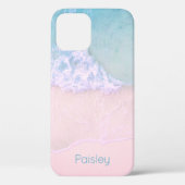 Tropisch zandstrand met Turquoise Zee Monogram Case-Mate iPhone Case (Achterkant)