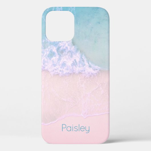 Tropisch zandstrand met turquoise zee monogram Case-Mate iPhone case (Achterkant)