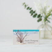 Tropisch zandstrand met witte schelpen visitekaartje (Staand voorkant)