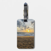 Tropisch zandstrand oceaan het avontuur begint bagagelabel (Achterkant verticaal)
