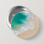 Tropisch zandstrand - Waves - Uitzicht met drone Ronde Button 7,6 Cm (Voorkant /achterkant)