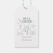 Tropisch Ze is een vangst Feest Cadeaulabel (Achterkant)