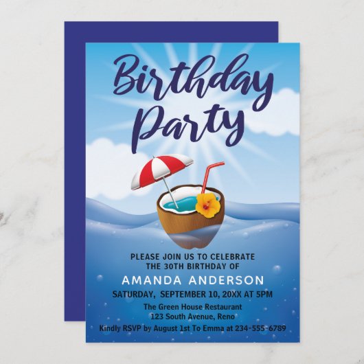 Tropisch Zee 30e verjaardag Kaart (Voorkant / Achterkant)