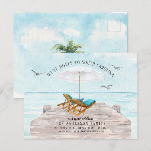 Tropisch Zee Bewegende Aankondiging Briefkaart (Voorkant / Achterkant)