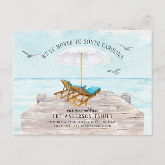 Tropisch Zee Bewegende Aankondiging Briefkaart (Voorkant)