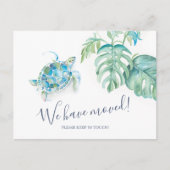 Tropisch Zee, botanische bewegende aankondiging Briefkaart (Voorkant)