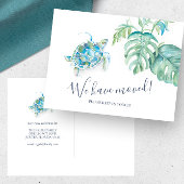 Tropisch Zee, botanische bewegende aankondiging Briefkaart