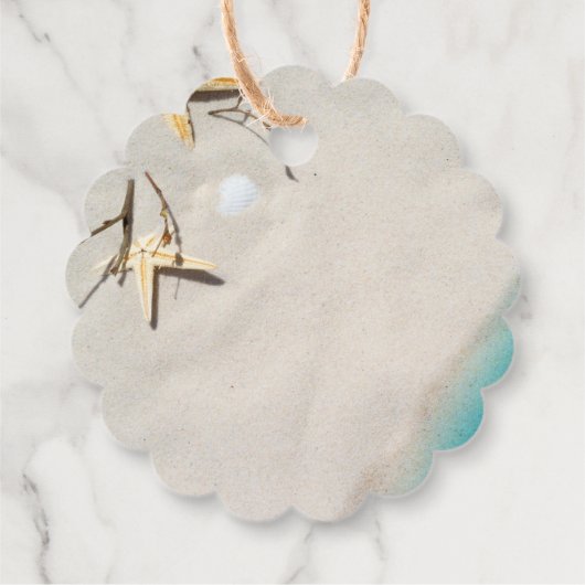 Tropisch zee en zeester strand Dank je bruiloft Bedankjes Labels (Achterkant)